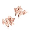 Sharp Wavy Line Silver Ear Stud STS-5554